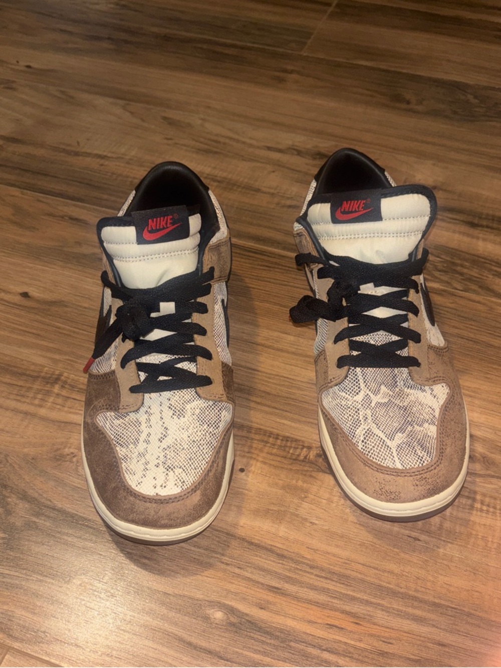 Nike Dunk Low Brown, Black & White Snake-Print